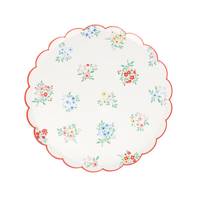 Ditsy Posy Scalloped Plates / 8 pcs.