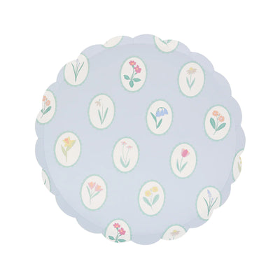 Pratos estampados com flores em tons pastel Bloomsbury / 8 unid.