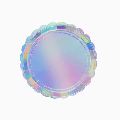 Basic iridescent scalloped plate / 6 pcs.