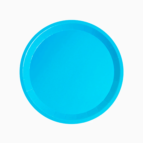 Prato biodegradável azul básico / 10 unid.