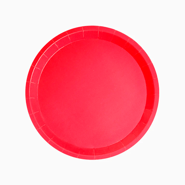 Prato biodegradável vermelho básico / 10 unid.
