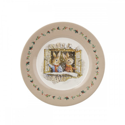 Plato de postre Window Christmas Peter Rabbit