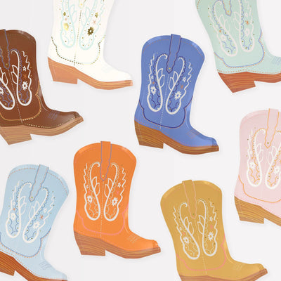 Platos Western boot pastel / 8 uds.