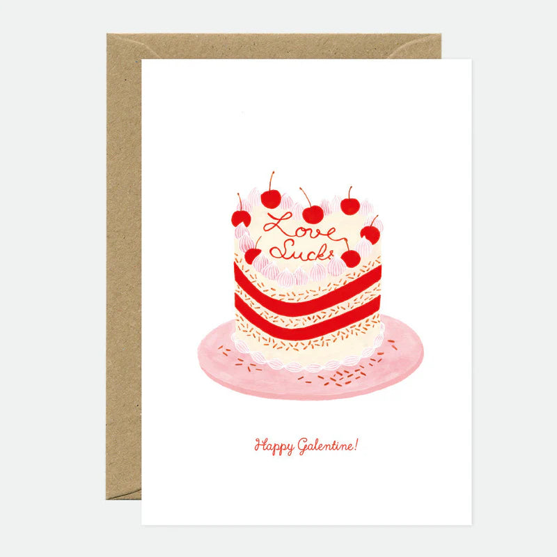 Tarjeta felicitación Love Sucks Cake