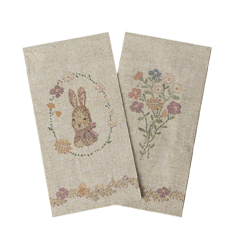 Easter Rabbit flower cream napkins/ 20 pcs.