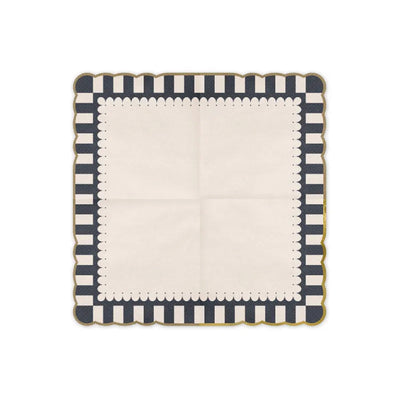 Servilleta Stripes vintage con detalle dorado / 12 uds.