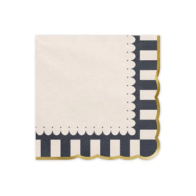Servilleta Stripes vintage con detalle dorado / 12 uds.