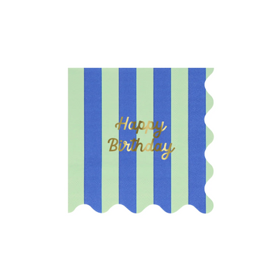 Multicolor Stripe Happy Birthday Napkin