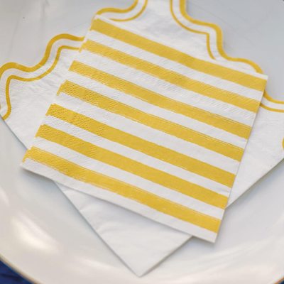 Servilletas cocktail rayas amarillo