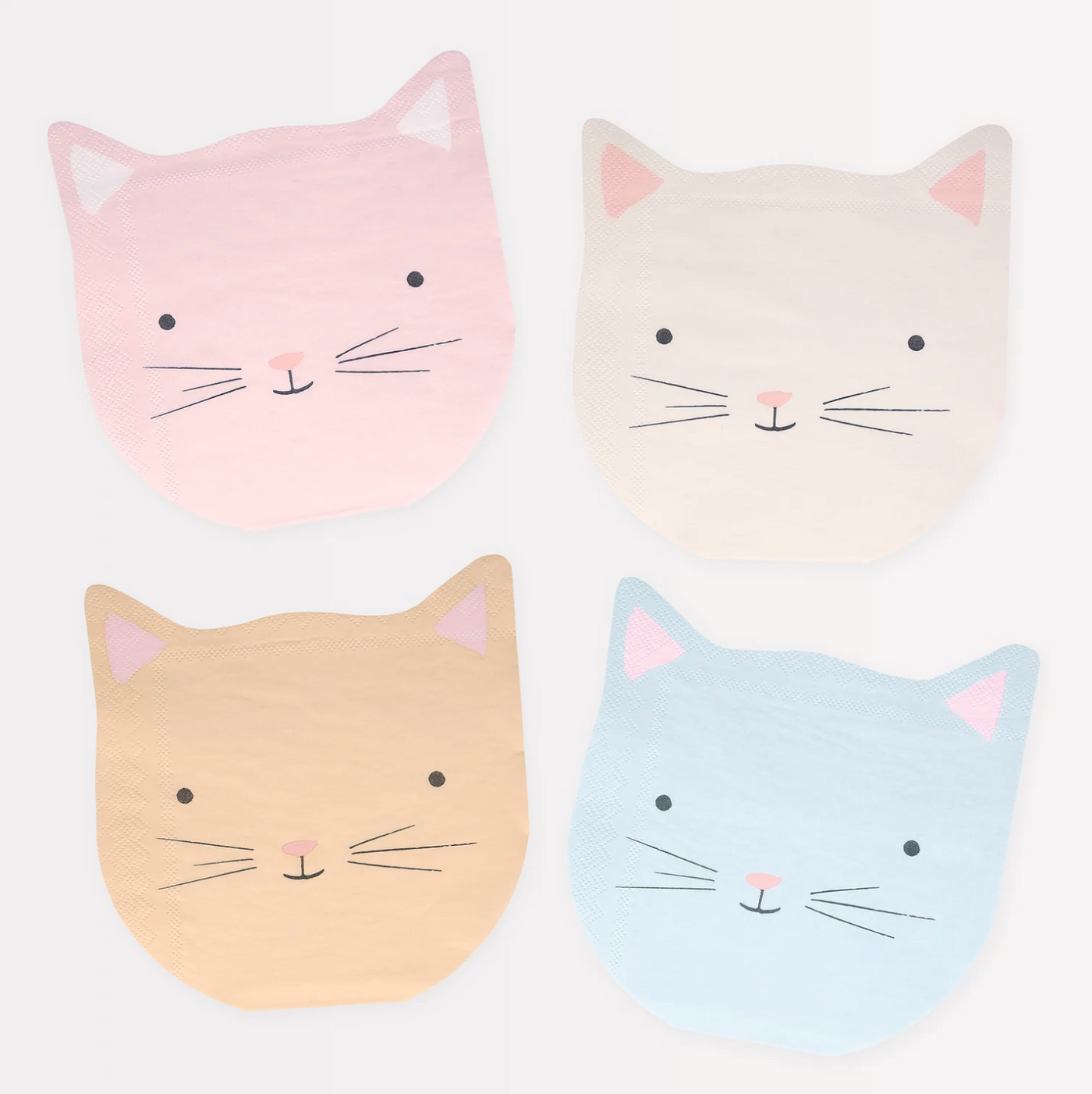 Pastel mix kitten napkins / 16 units.