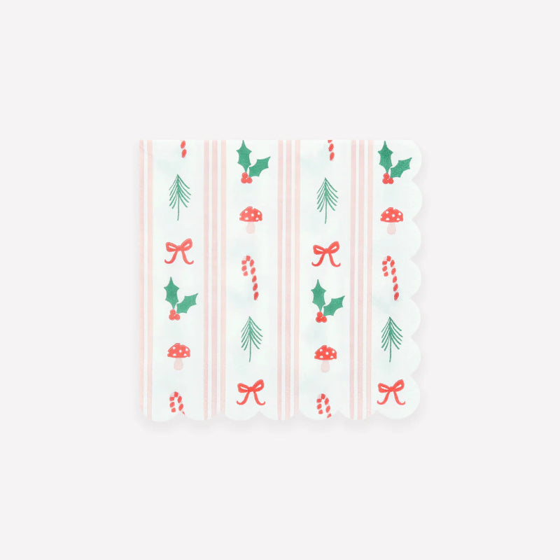 Servilletas motivos Navideños y rayas / 16 uds.