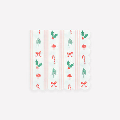 Servilletas motivos Navideños y rayas / 16 uds.