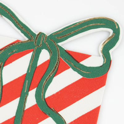 Servilletas mix Regalo de Navidad con lazo / 16 uds.