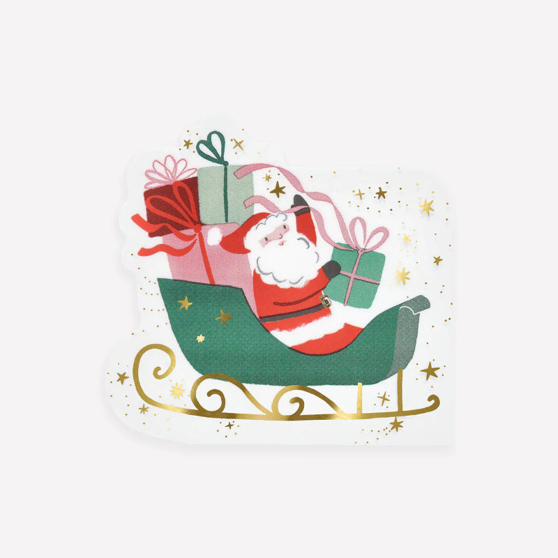 Servilletas de Navidad Santa y su trineo / 16 uds.