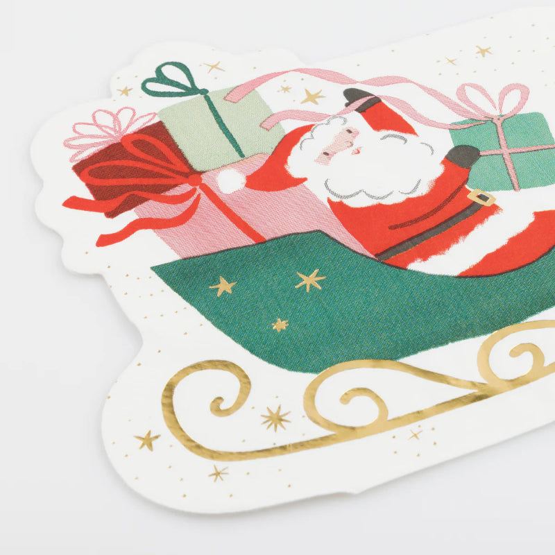 Servilletas de Navidad Santa y su trineo / 16 uds.
