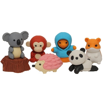 Conjunto de borrachas para animais da floresta IWAKO