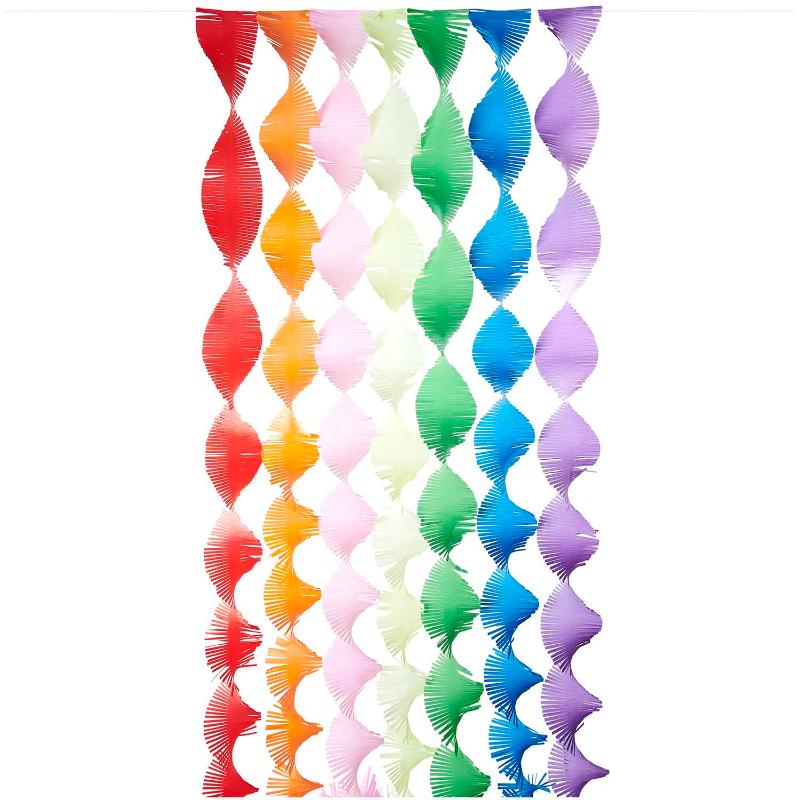 Multicolor crepe garland kit / 7 pcs.