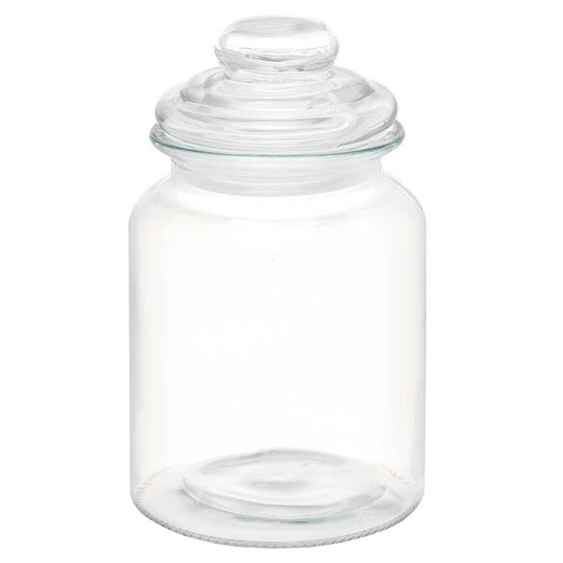 Glass jar with small copper lid