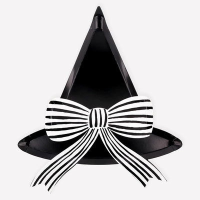 Black witch hat plate / 8 pcs.