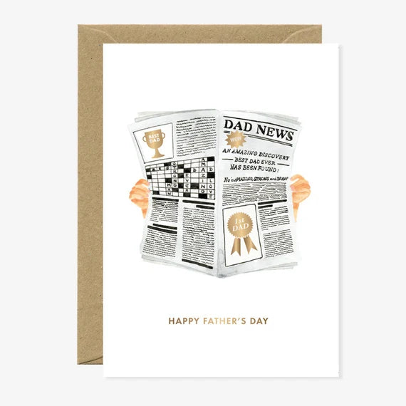 Tarjeta felicitación Newspaper Father's. day