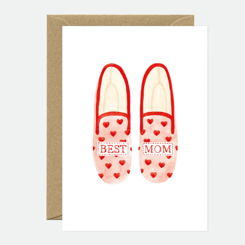 Tarjeta felicitación Best Mum Slippers
