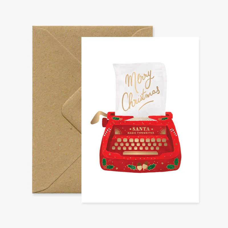 Tarjeta felicitación Christmas Typewritter