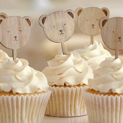 Teddy Bear cupcake topper / 6 pcs.