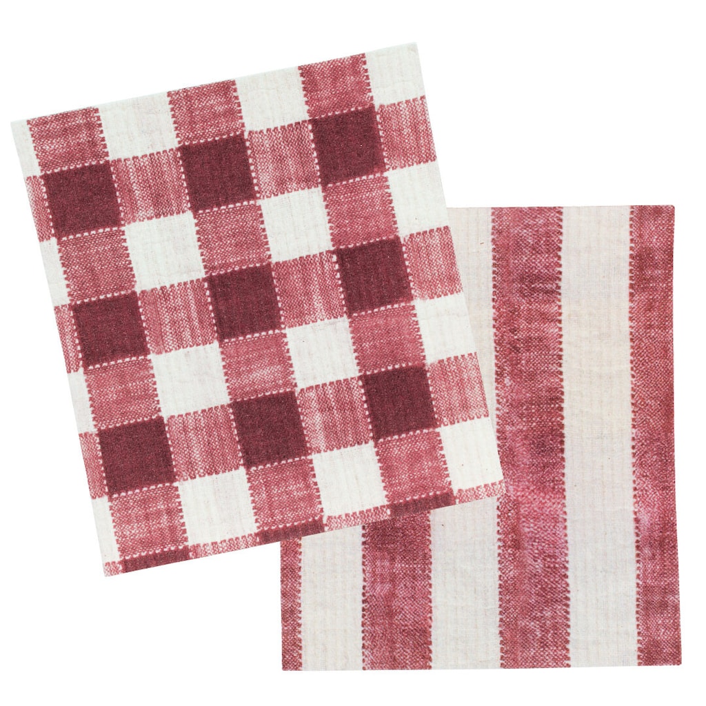 Paños de Cocina Rayas Rojas / 2 uds.