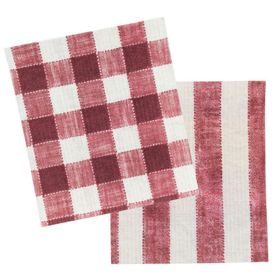 Paños de Cocina Rayas Rojas / 2 uds.