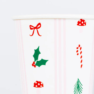 Christmas motif glass with stripes
