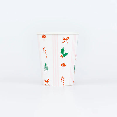 Christmas motif glass with stripes
