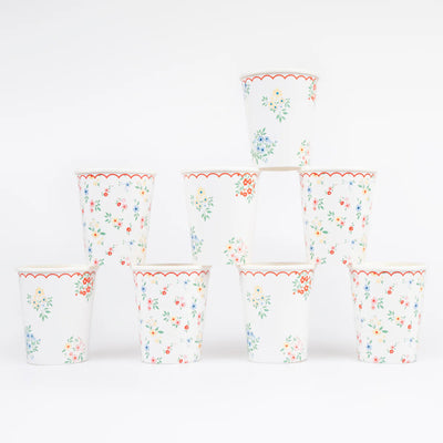 Ditsy Posy printed flower glass / 8 units.