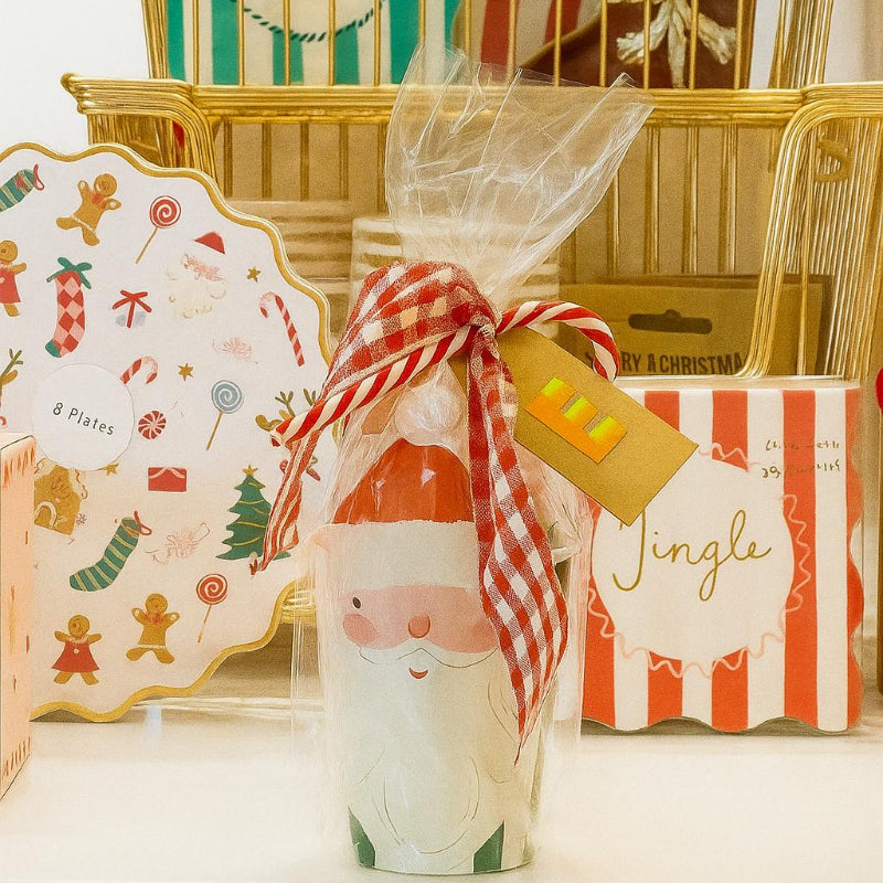 Presentes surpresa de vidro Natal Papai Noel inicial