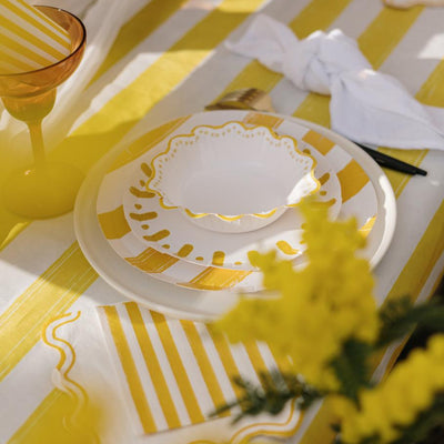 Mantel tela raya amarillo