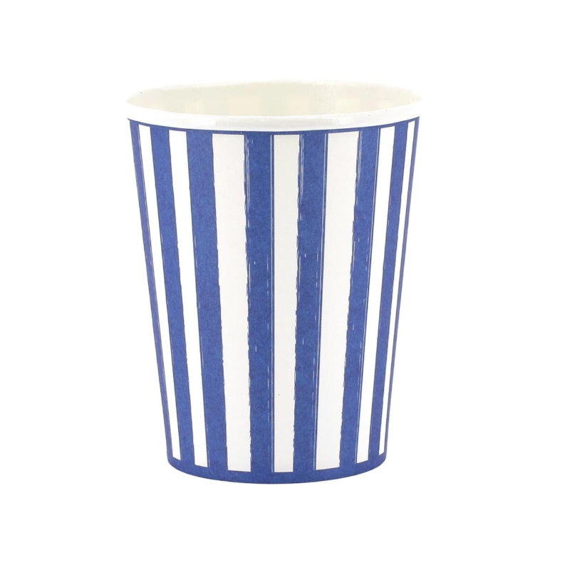 Vasos rayas azul