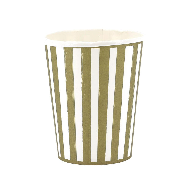 Vasos rayas verde Olivo