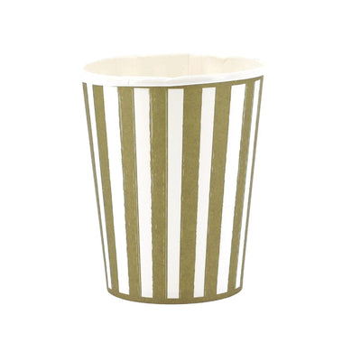 Vasos rayas verde Olivo