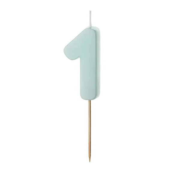 Pastel blue number candle