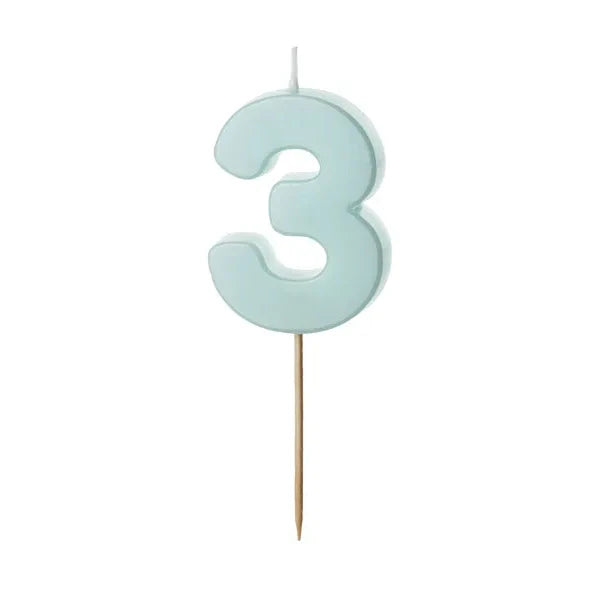 Pastel blue number candle