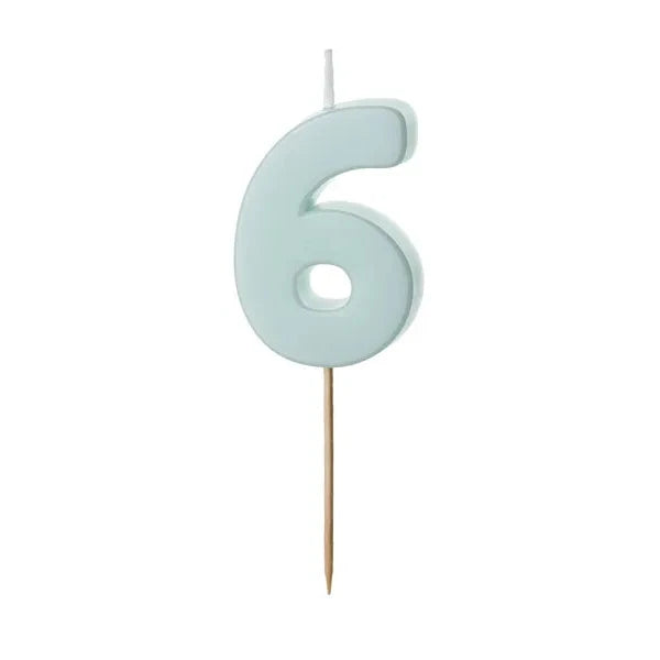 Pastel blue number candle