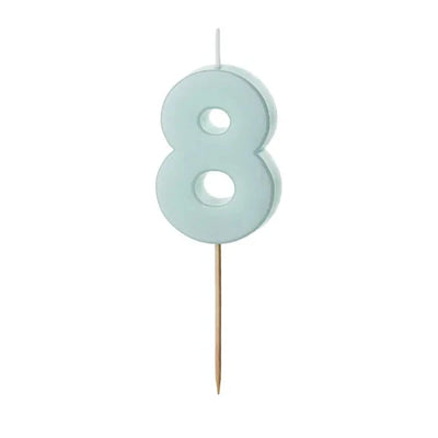 Pastel blue number candle