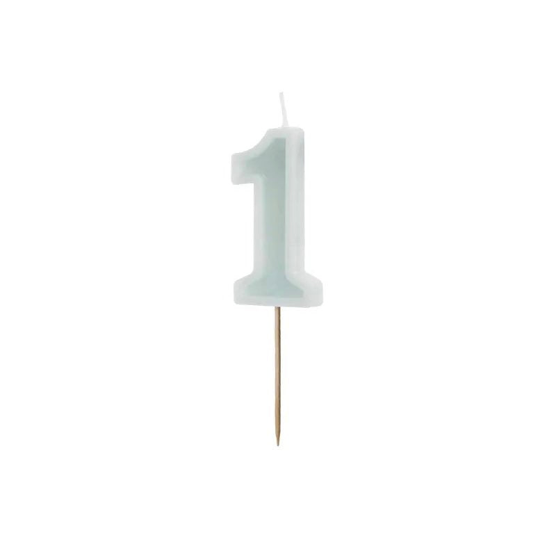 Mint number candles with basic border