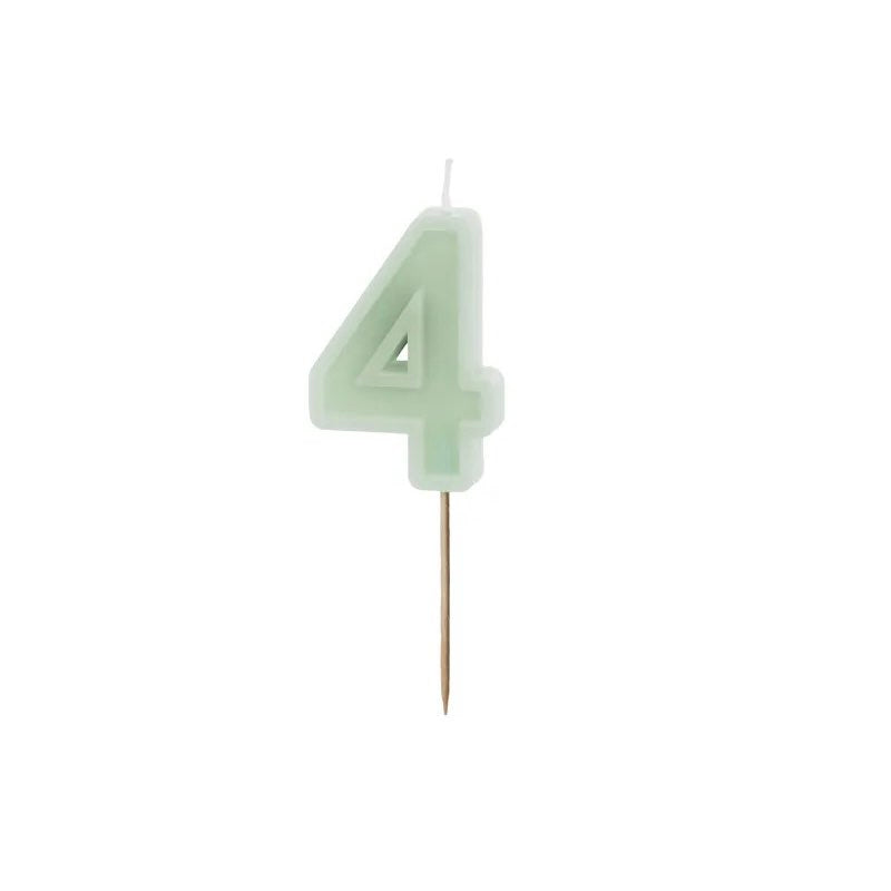 Green number candles with basic border