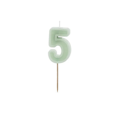 Green number candles with basic border