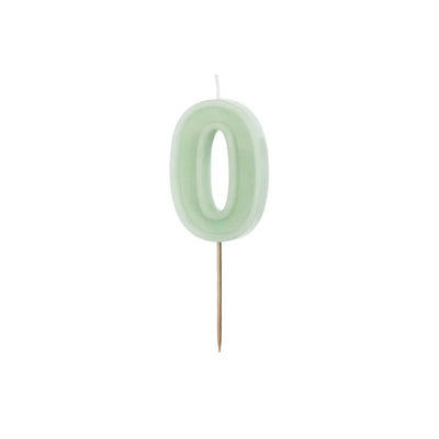 Green number candles with basic border