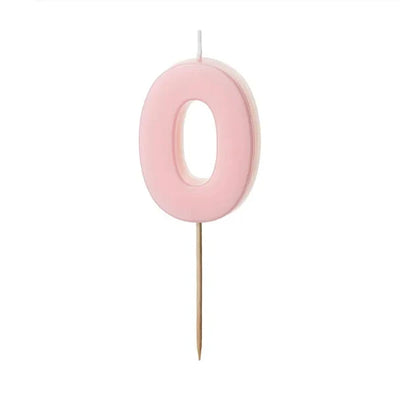 Basic pastel pink number candles