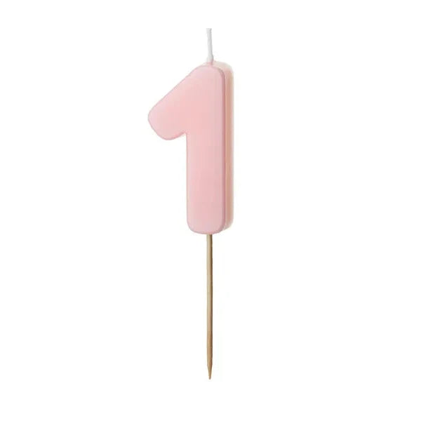 Basic pastel pink number candles