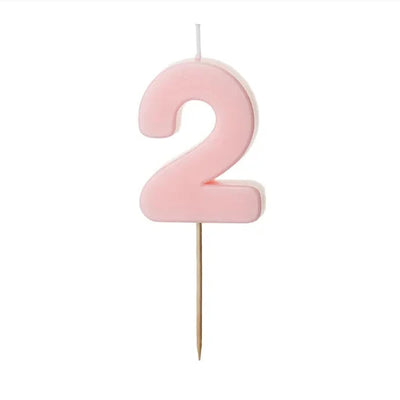 Basic pastel pink number candles