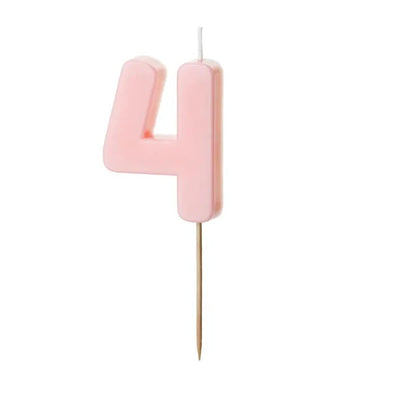 Basic pastel pink number candles