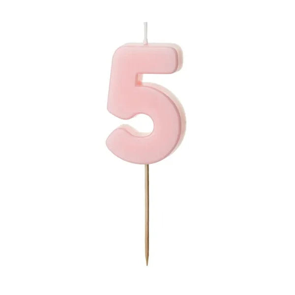 Basic pastel pink number candles